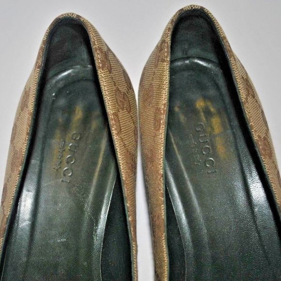 Gucci Horsebit Classic Logo Block Heel Pump Size 8 8B Preowned - Picture 5 of 9